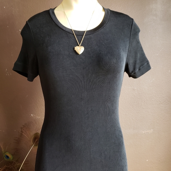 VTG BCBG Black Short Sleeve Maxi Dress - Picture 4 of 10